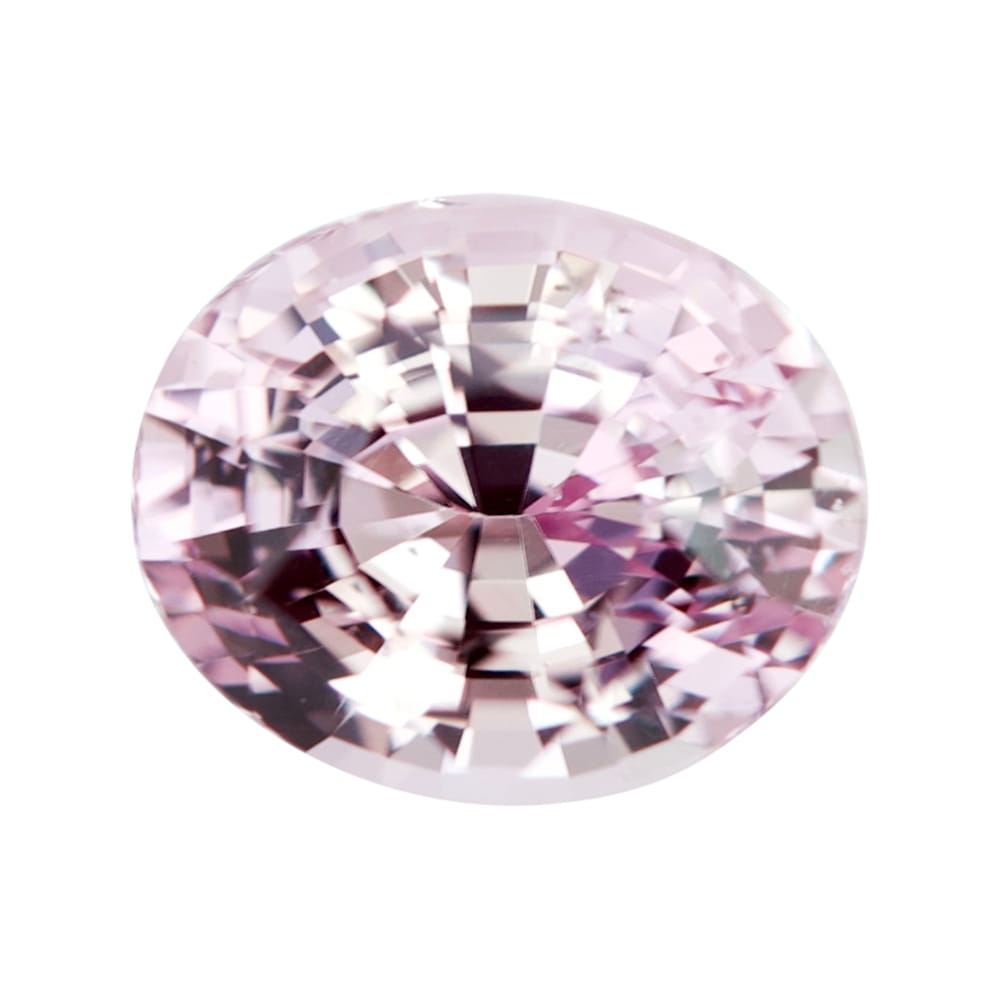 Rare unheated violetish-orangish-pink oval fancy sapphire showing rich multi-colour shift.