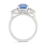 Sky Blue Ceylon Sapphire Trilogy Engagement Ring