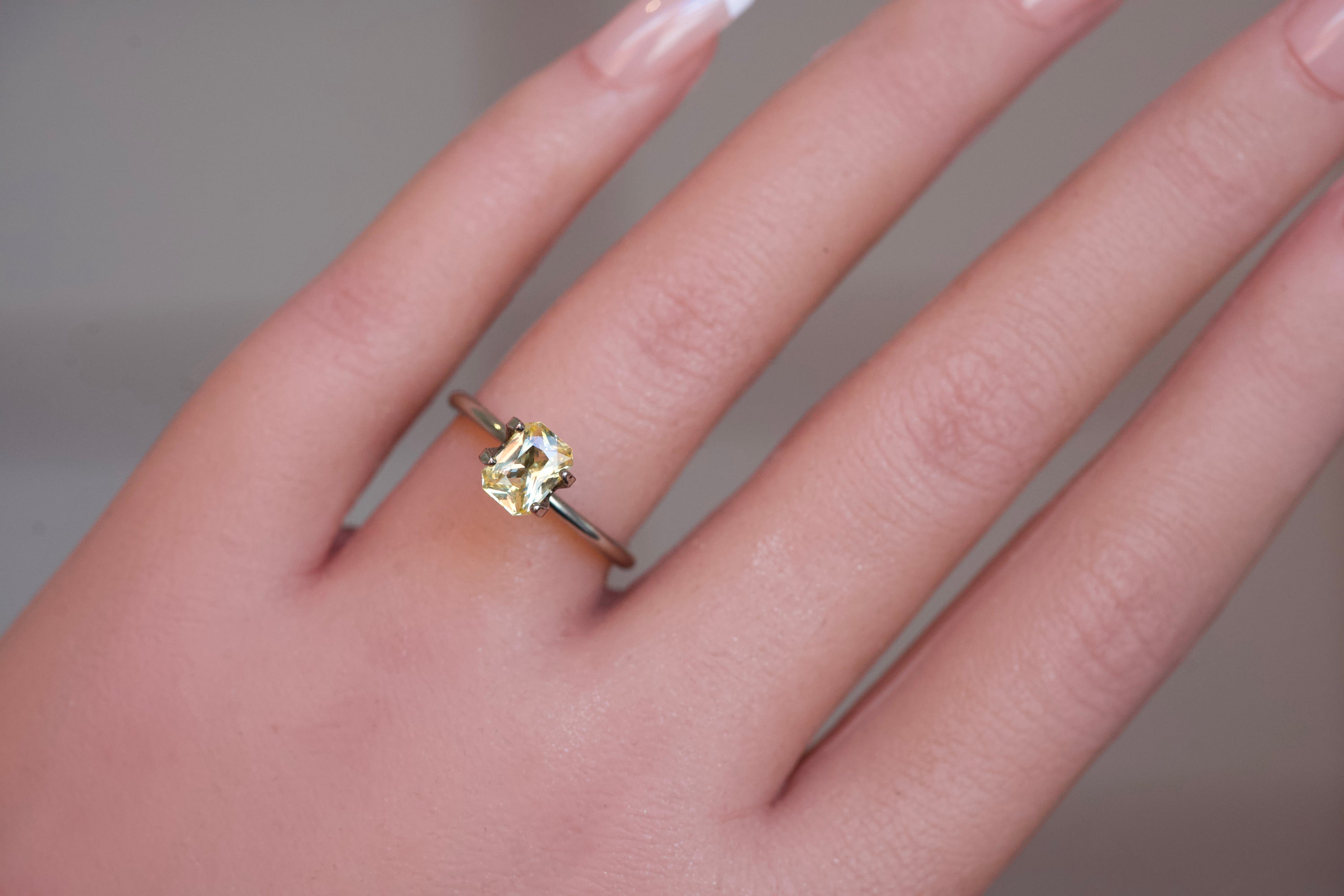 rectangular cut unheated yellow sapphire