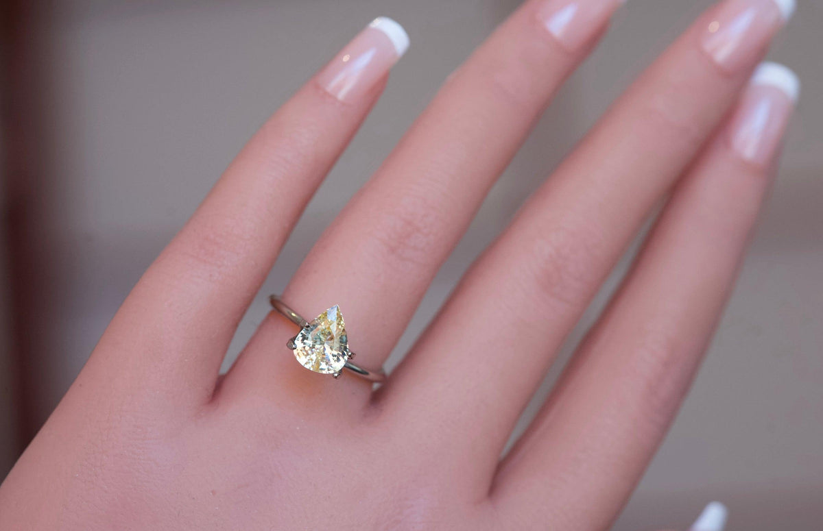 2.19 ct Yellow Pear cut Ceylon Sapphire