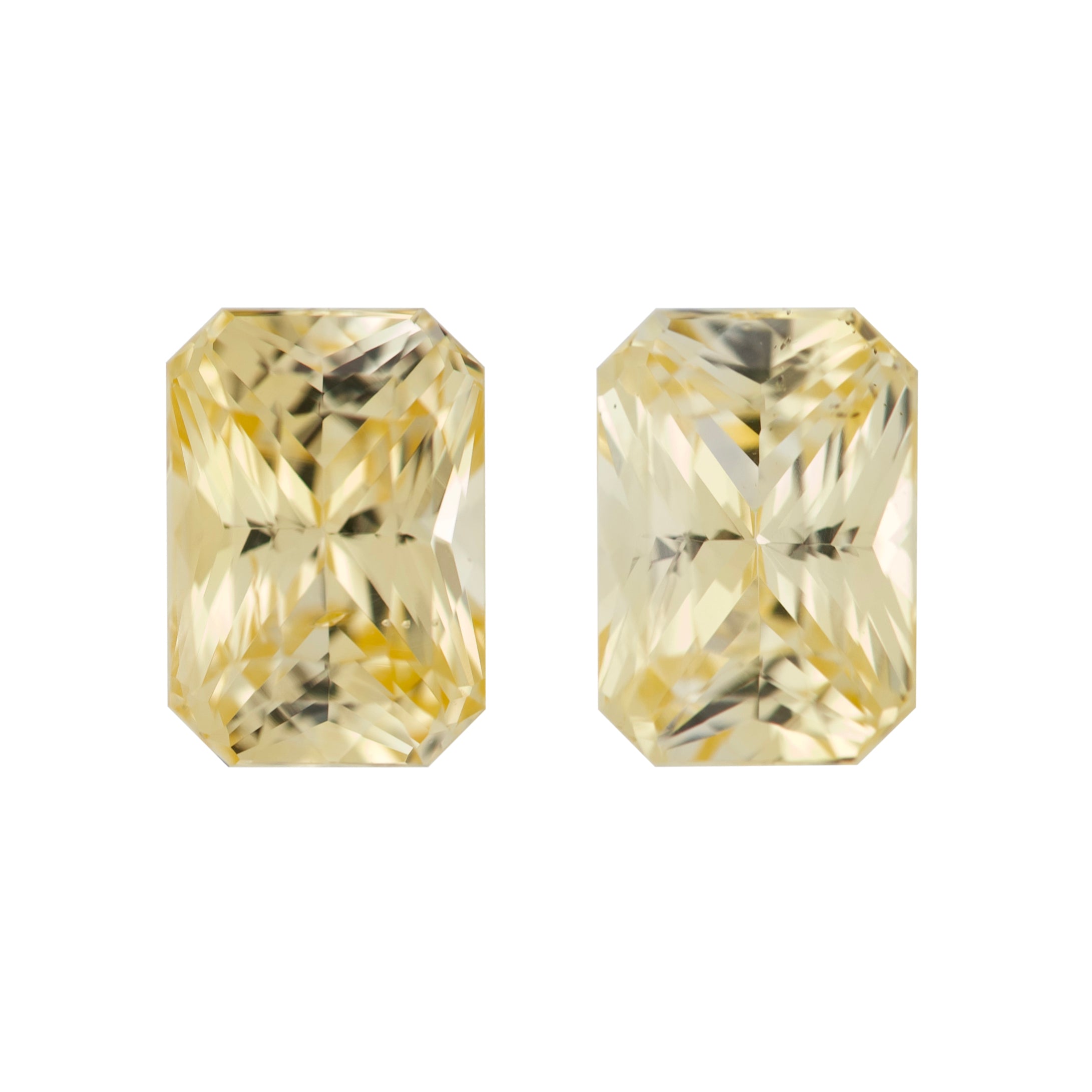 Yellow Radiant Cut Pair Ceylon Sapphire Unheated Gemstones