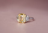 5.25ct yellow sapphire with trapezoid diamond accents