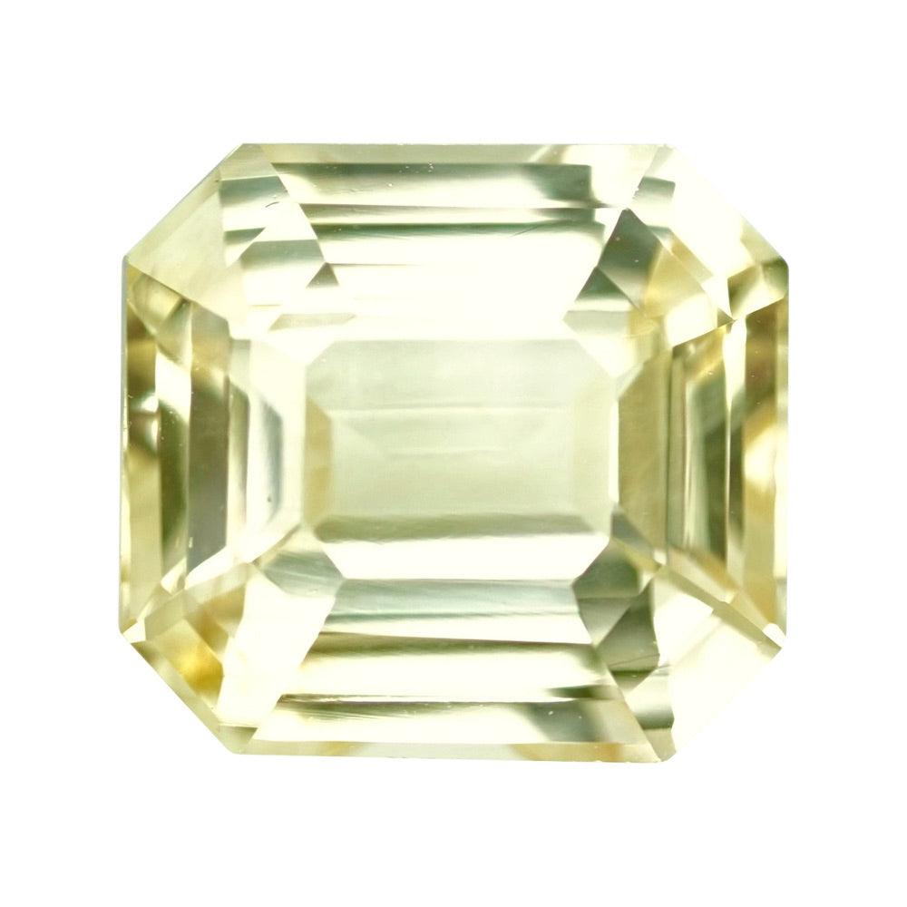 3.06 ct Yellow Sapphire Emerald Cut Natural Unheated