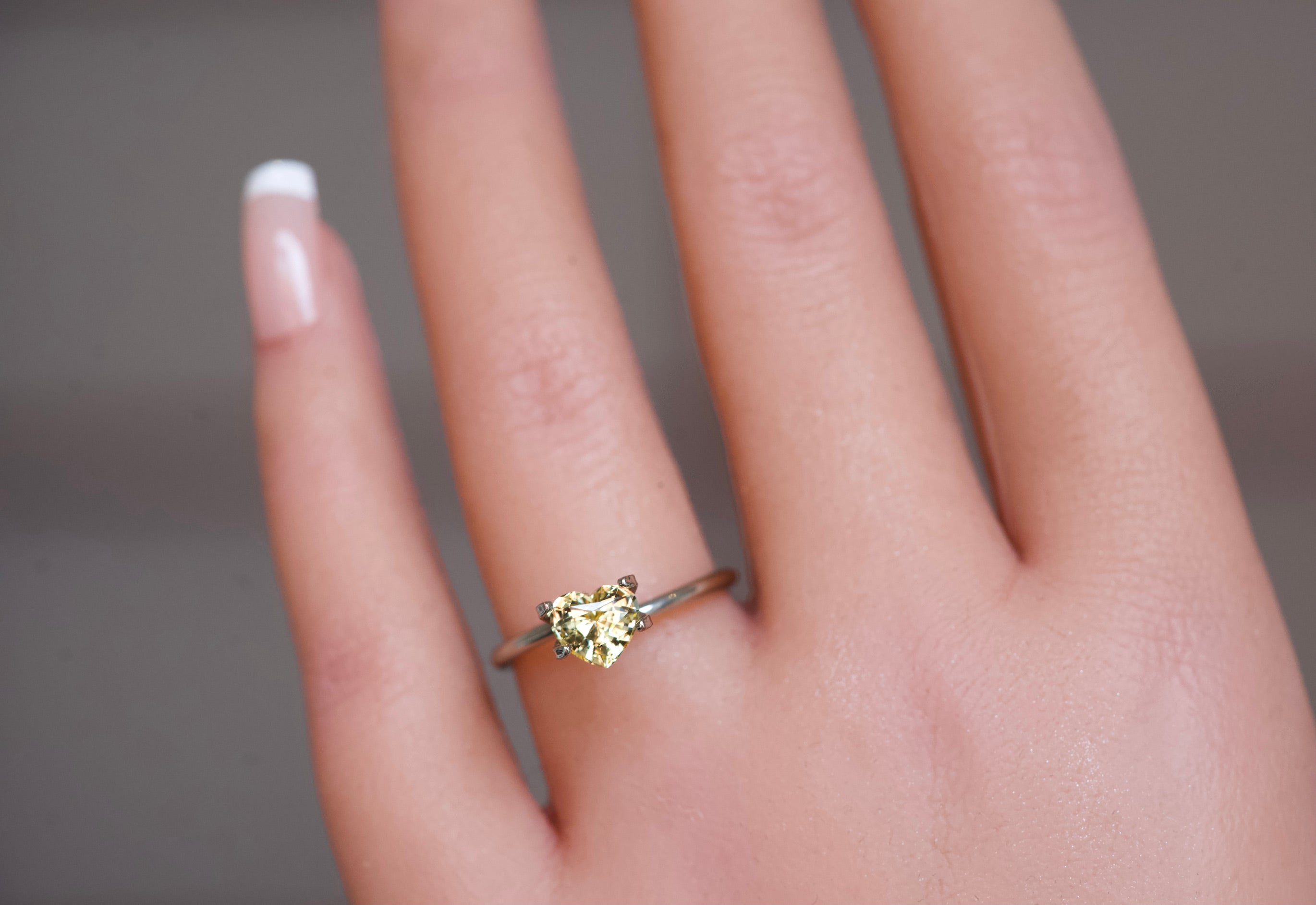 heart cut Yellow Ceylon Sapphire gem