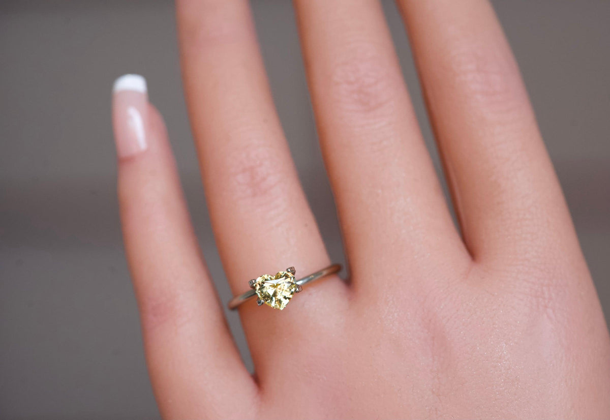 heart cut Yellow Ceylon Sapphire gem