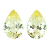 3.19 ct Yellow Sapphire Pair Pear Natural Unheated Ceylon
