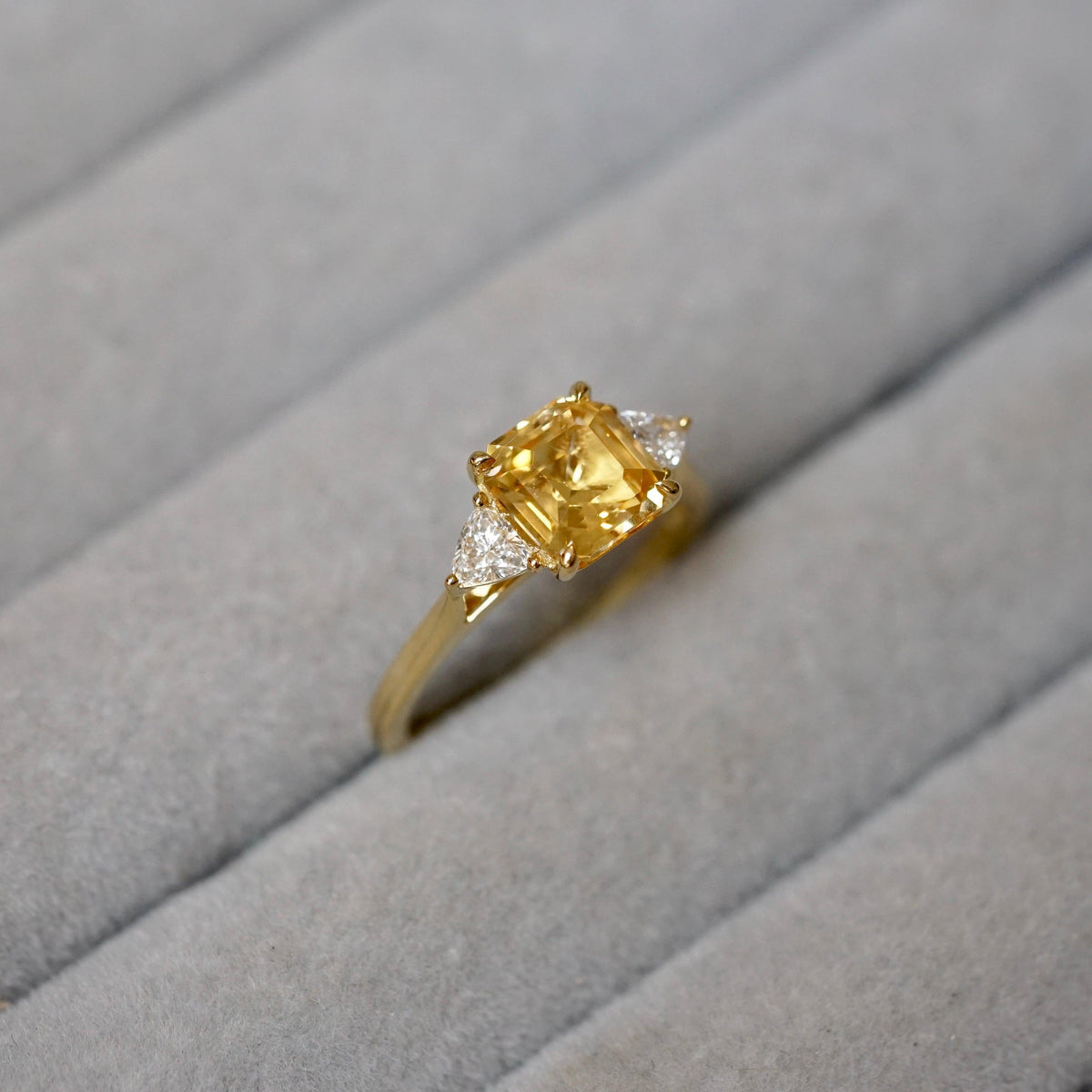 Yellow Sapphire Diamond Trilogy Ring