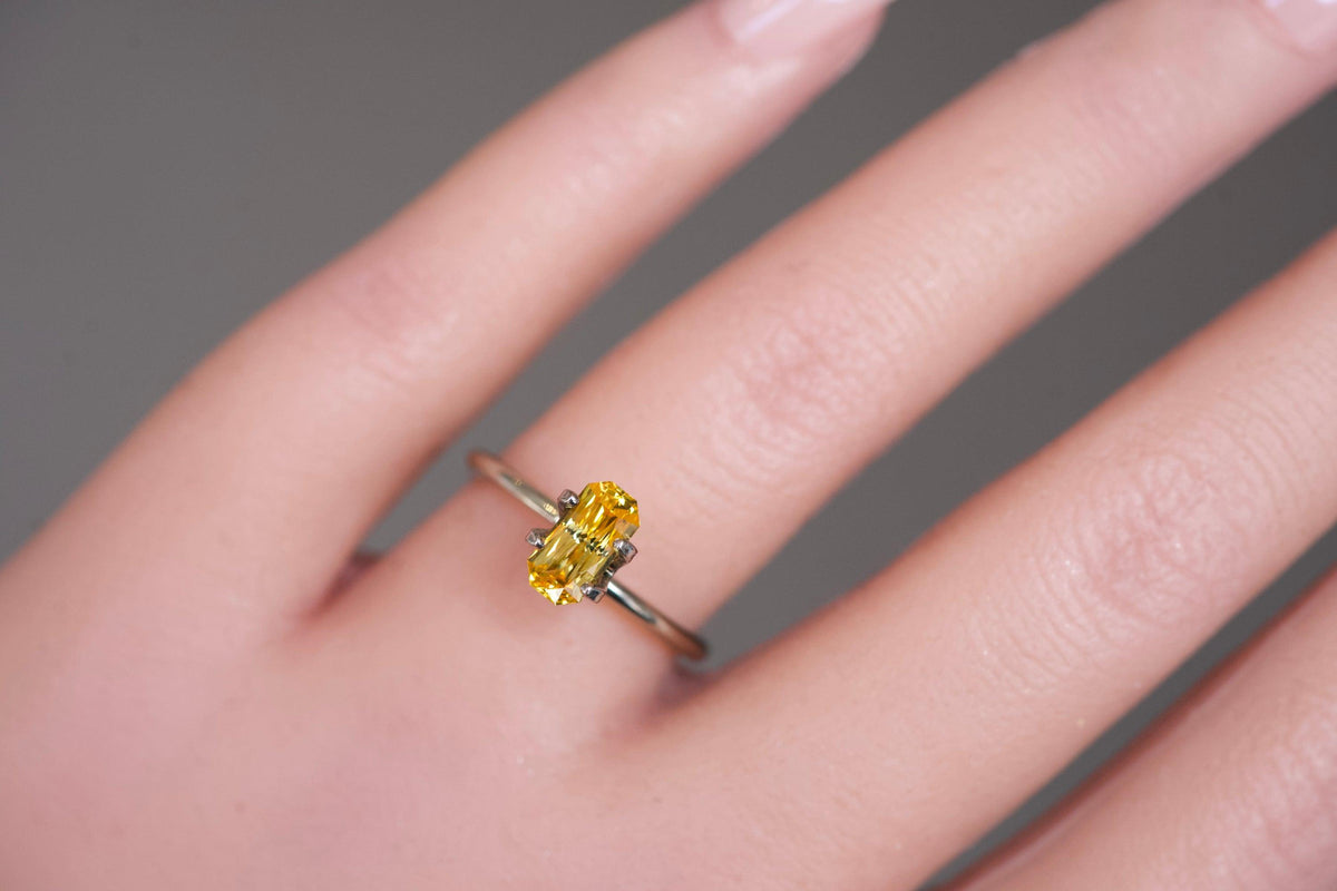 heated 1.45 carat yellow sapphire gem