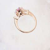 Pear Pink Sapphire Engagement Ring Rose Gold Trilogy