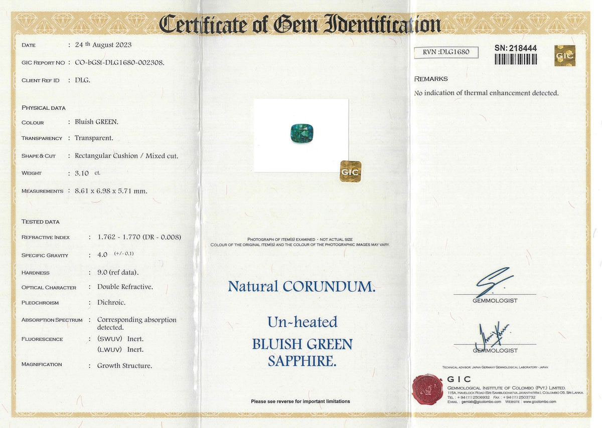 3.10 ct Teal Sapphire Square Cut Natural Unheated Gemstones