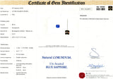 2.21 ct Cushion Cornflower Blue Sapphire Certified Unheated