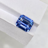 1.63 ct Blue Sapphire Emerald Cut Unheated Ceylon