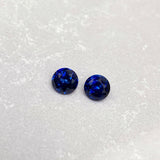 3.94 ctw Royal Blue Sapphire Round Pair Heated Ceylon