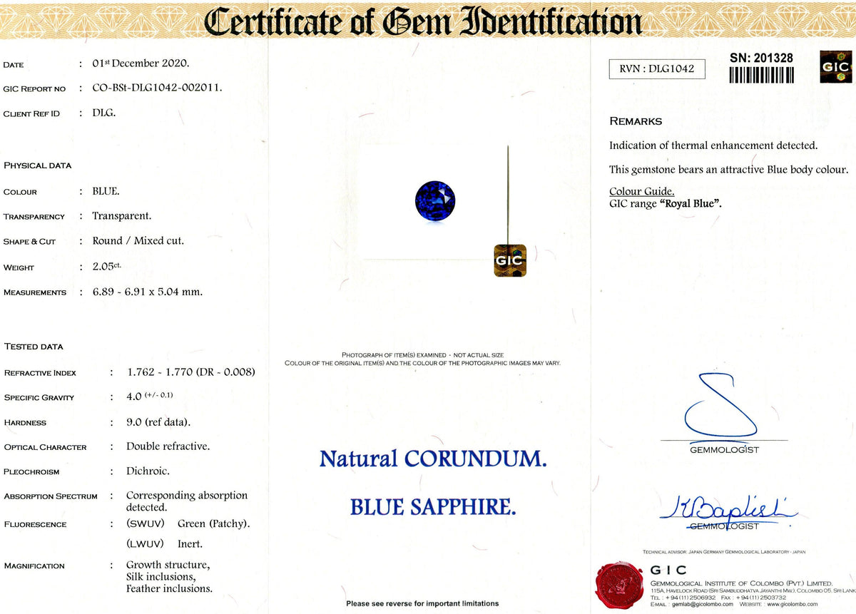 3.94 ctw Royal Blue Sapphire Round Pair Heated Ceylon