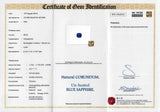 3.09 ct Ceylon Royal Blue Cushion Natural Sapphire Certified Unheated