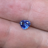 0.94 ct Heart Sapphire Violet Blue Natural Certified Unheated