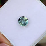 2.52 ct Round Greenish Blue Natural Sapphire Certified Unheated