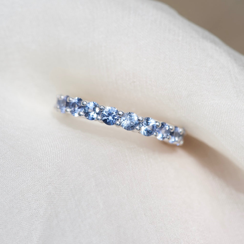 Lilac Sapphire Stacking Band Half Circle | Elegant & Stylish