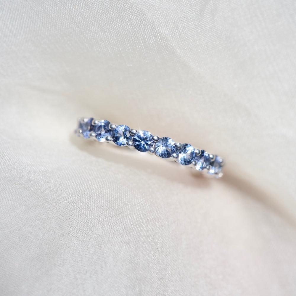 Lilac Sapphire Stacking Band Half Circle | Elegant & Stylish