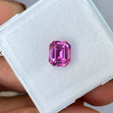 1.62 ct Hot Pink Emerald Cut Sapphire Unheated