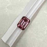 2.09 ct Wine Red Brown Emerald Cut Sapphire Unheated