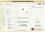 1.60 ct Pink Sapphire Asscher Natural Ceylon Unheated
