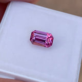1.64 ct Emerald Cut Vivid Pink Sapphire Certified Unheated
