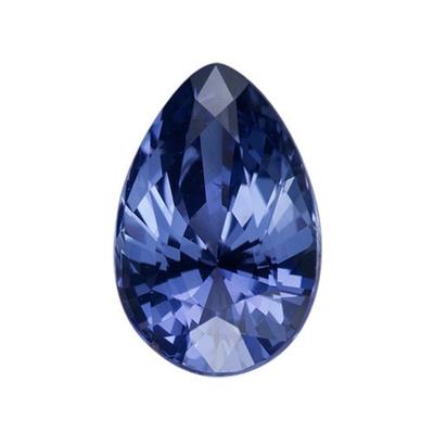 Pear Violet Blue Sapphire White Gold Engagement Ring