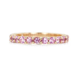 Pink Sapphire Stacking Band Half Circle | Elegant & Versatile