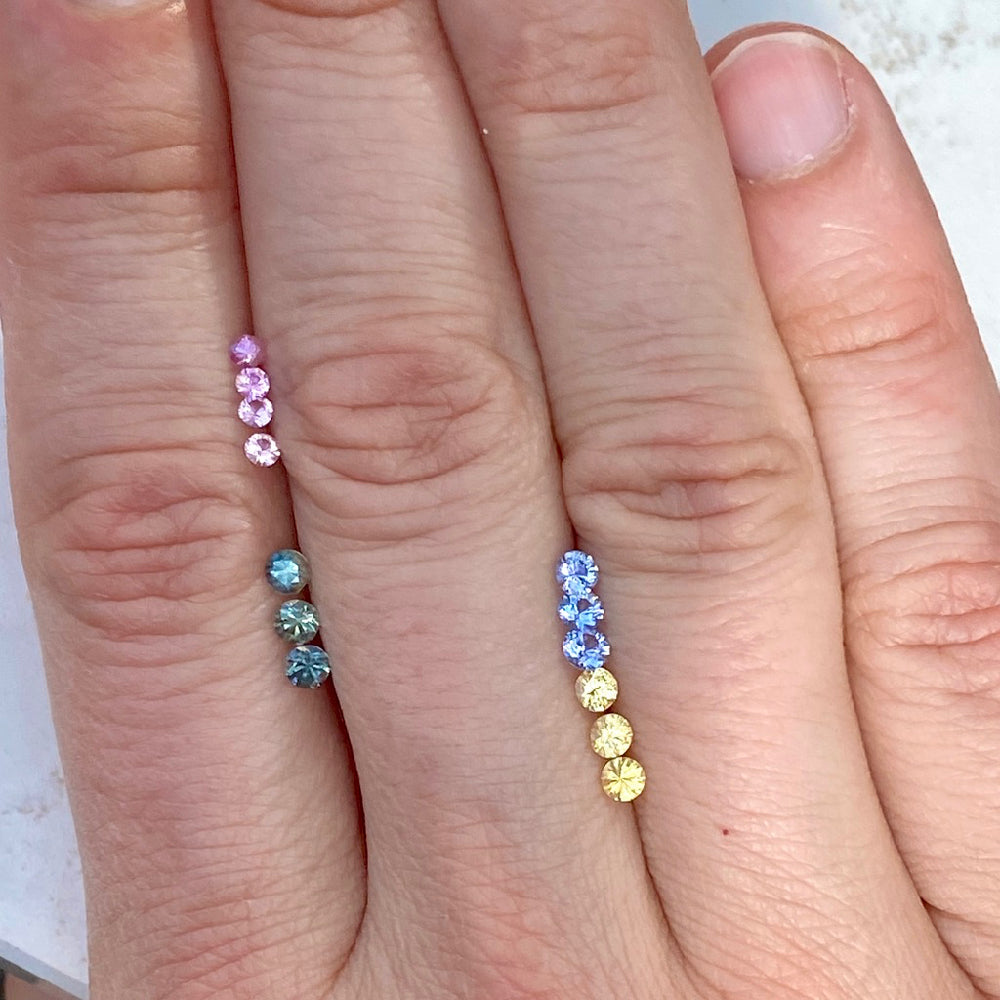Pink Sapphire Stacking Band Half Circle | Elegant & Versatile