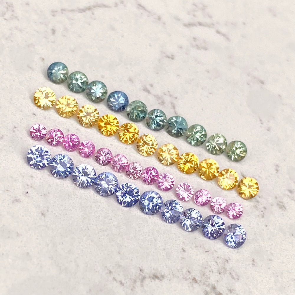 Pink Sapphire Stacking Band Half Circle | Elegant & Versatile