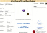 2.52 ct Purple Sapphire Emerald Cut Unheated Ceylon