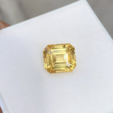 4.08 ct Emerald Cut Vivid Yellow Sapphire Natural Unheated GIA Certified