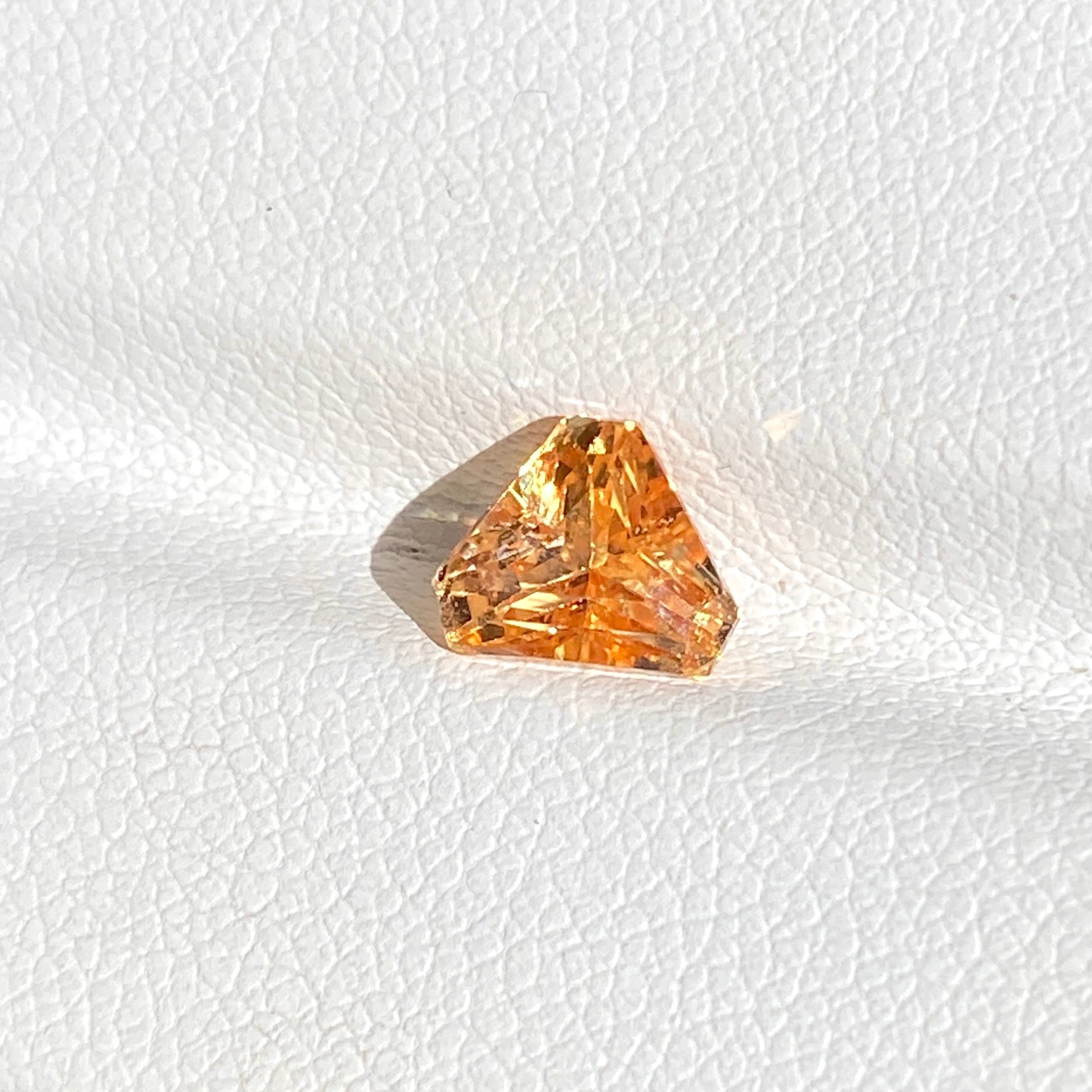 1.63 ct Apricot Sapphire Fancy Triangular Cut Natural Heated