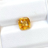 2.08 ct Vivid Apricot Yellow Sapphire Cushion Natural Heated