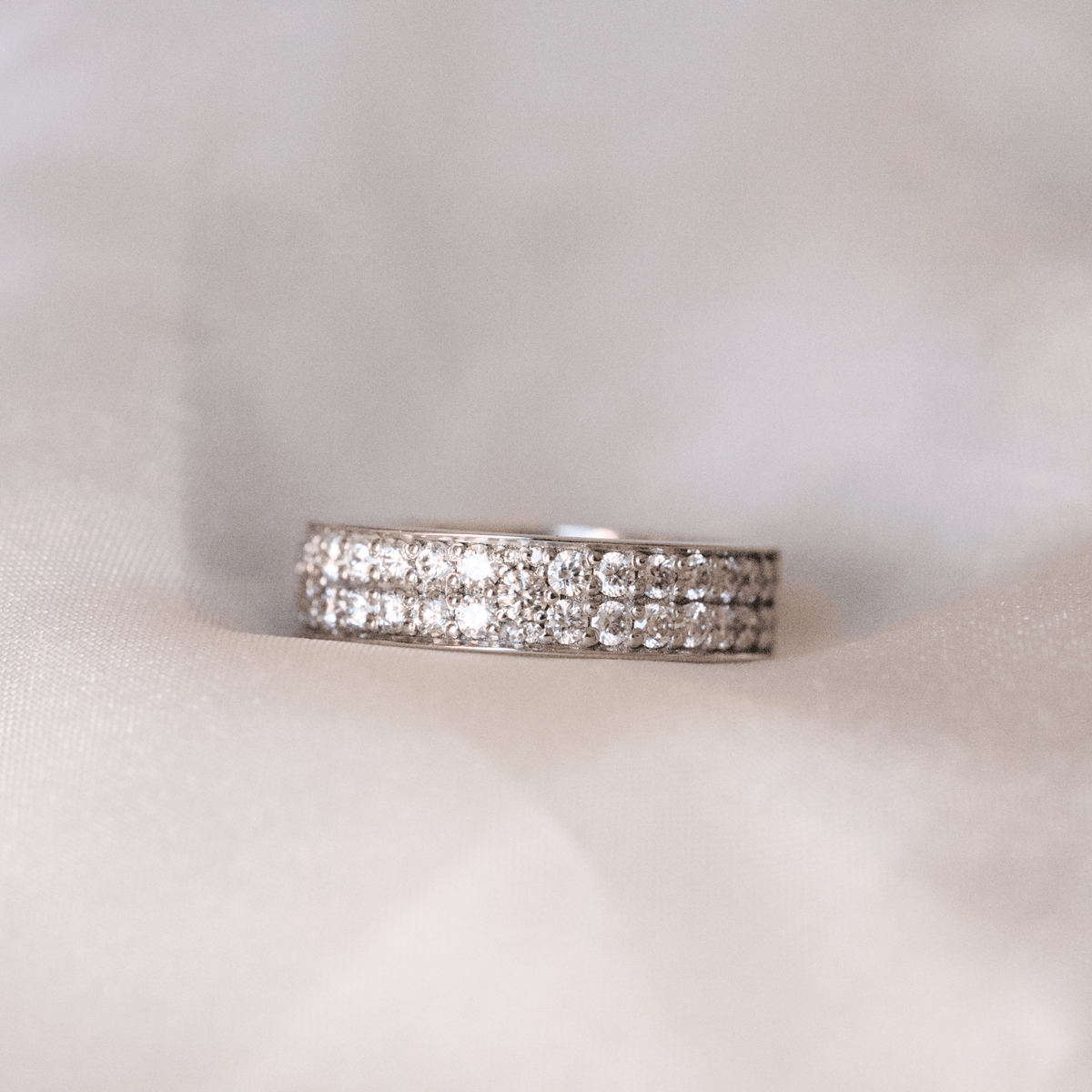Argyle Fancy Pink White Diamond Wedding Band