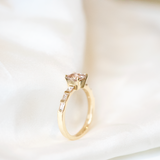 Champagne Sapphire Art Deco Engagement Ring