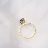 Grey Sapphire Oval Bezel Set Elevated Ring