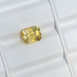 5.09 ct Vivid Yellow Sapphire Emerald Cut Natural Unheated GIA Certified