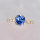 Blue Sapphire Engagement Ring Yellow Gold