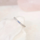 Blue Sapphire Diamond Platinum Wedding Band