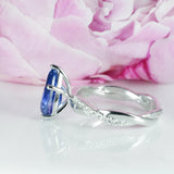 Cornflower Blue Sapphire Pear Engagement Ring in White Gold