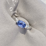Blue Sapphire East West Ring
