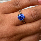 3.24 ct Cornflower Blue Cushion Sapphire GIA Certified Unheated