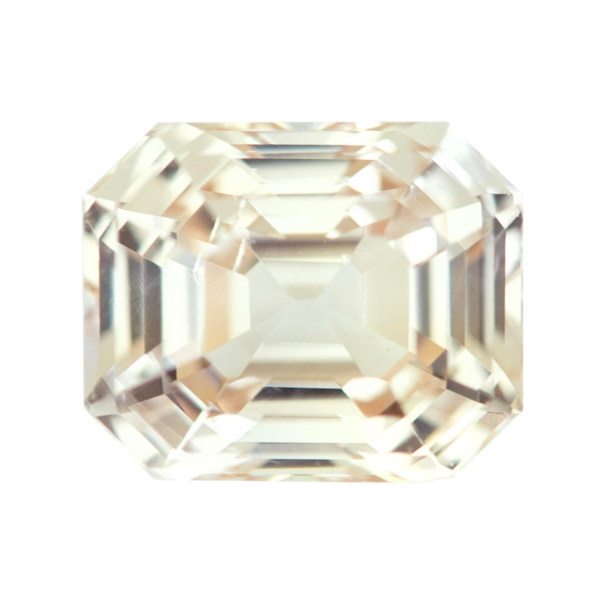 4.49 ct Champagne Sapphire Emerald Cut GIA Certified Unheated