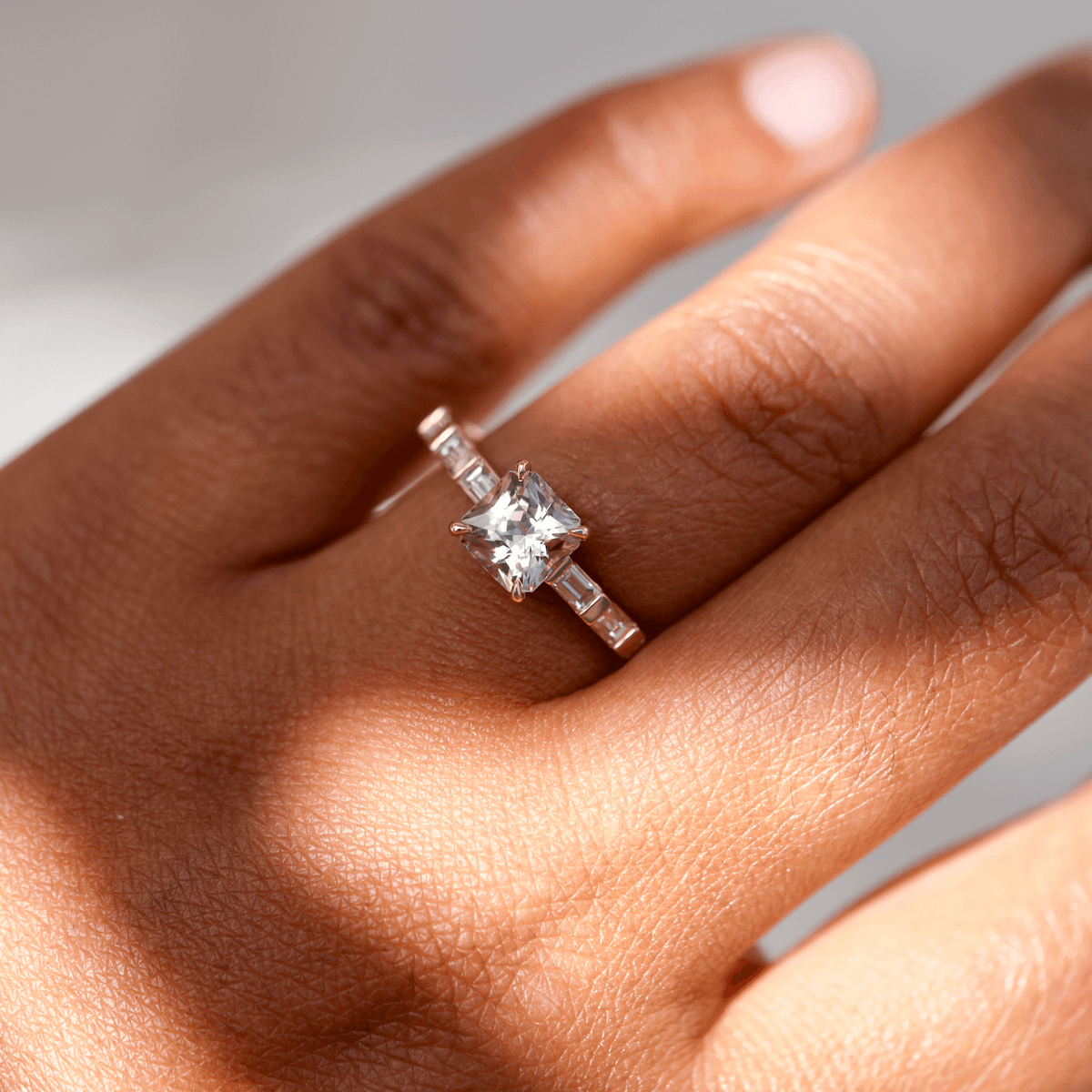 Champagne Sapphire Art Deco Engagement Ring