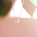Champagne Sapphire Solitaire Pendant White Gold