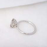 Champagne Grey Sapphire Solitaire Platinum Ring
