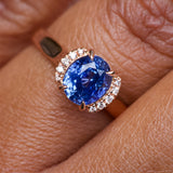 Cornflower Blue Sapphire Engagement Ring in Rose Gold