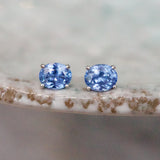 Cornflower Blue Sapphire Stud Earrings